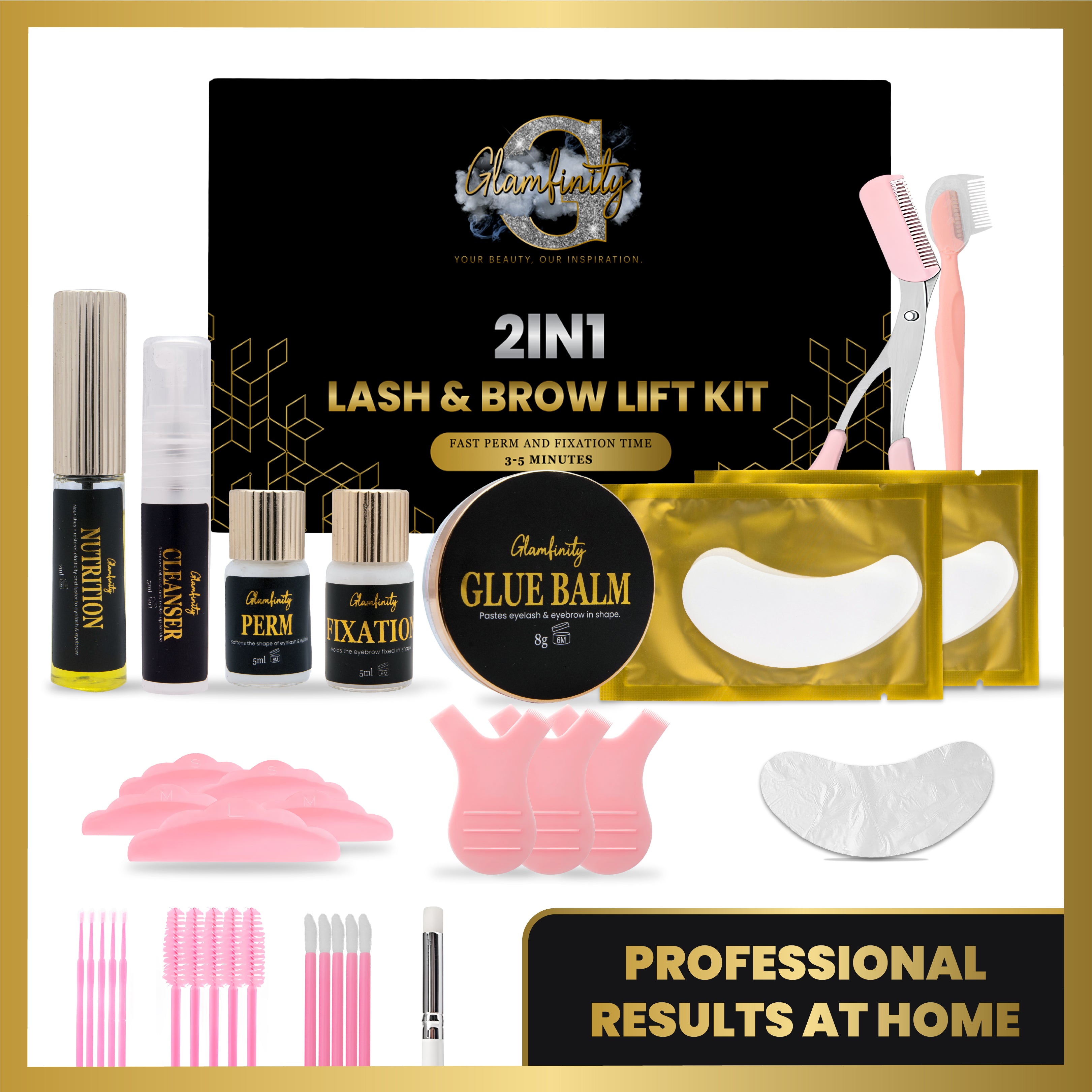2in1 Lash lift & Brow lamination kit - met glue balm